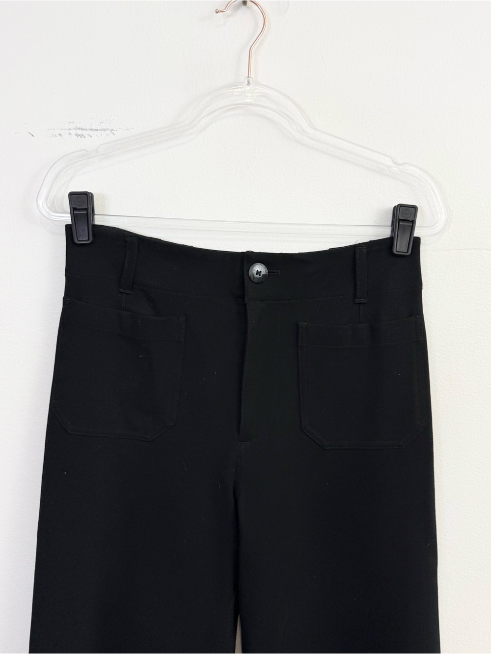 Maeve Anthropologie The Colette Cropped Wide Leg Pants Black Size 29 High Rise - Picture 3 of 6